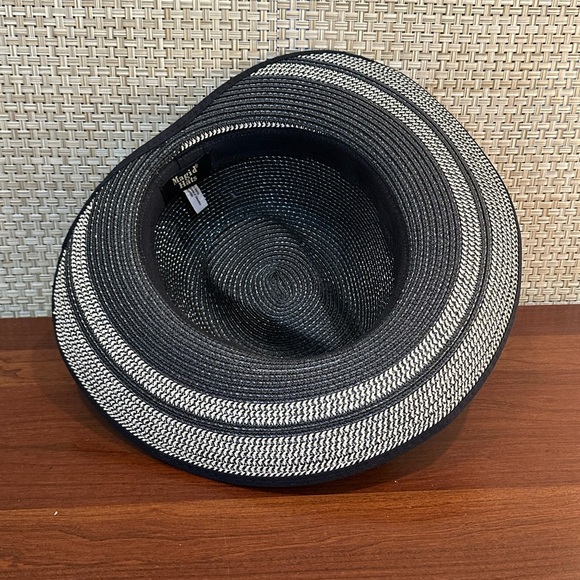 🌟HP🌟NWOT Black & Tan Paper Straw Garden Fedora Hat by Magid - Picture 7 of 10